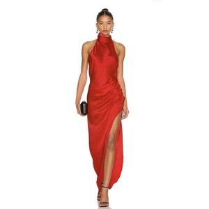 Amanda Uprichard X REVOLVE Samba Gown Candy Apple Red Silk